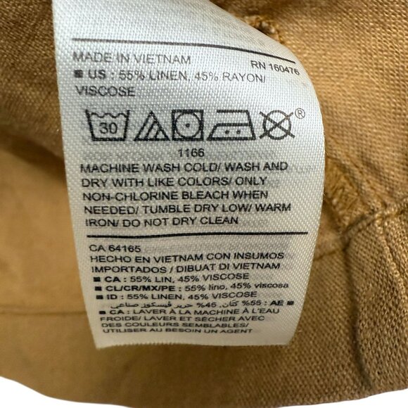 OLD NAVY Womens Utility Jacket Size Medium Brown Linen Blend Casual Zip Front - Picture 10 of 10